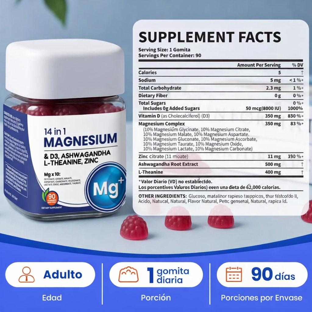 BioLume – Magnesio 14 en 1 en Gomitas